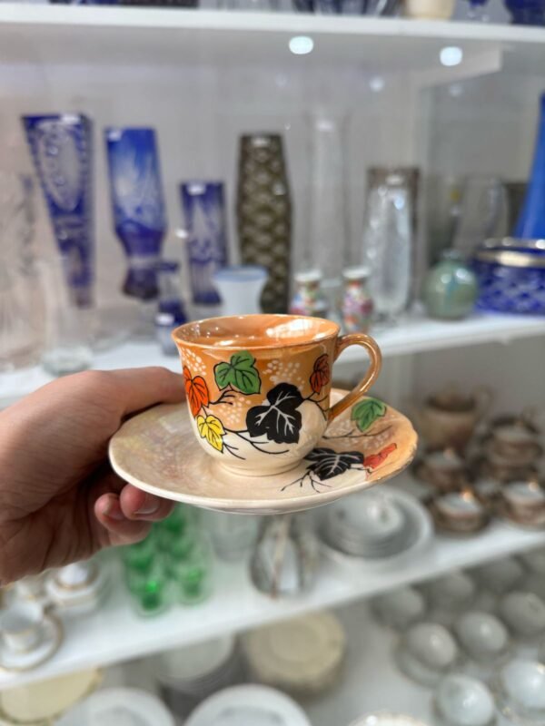 Dúo de café porcelana japonesa pintada a mano