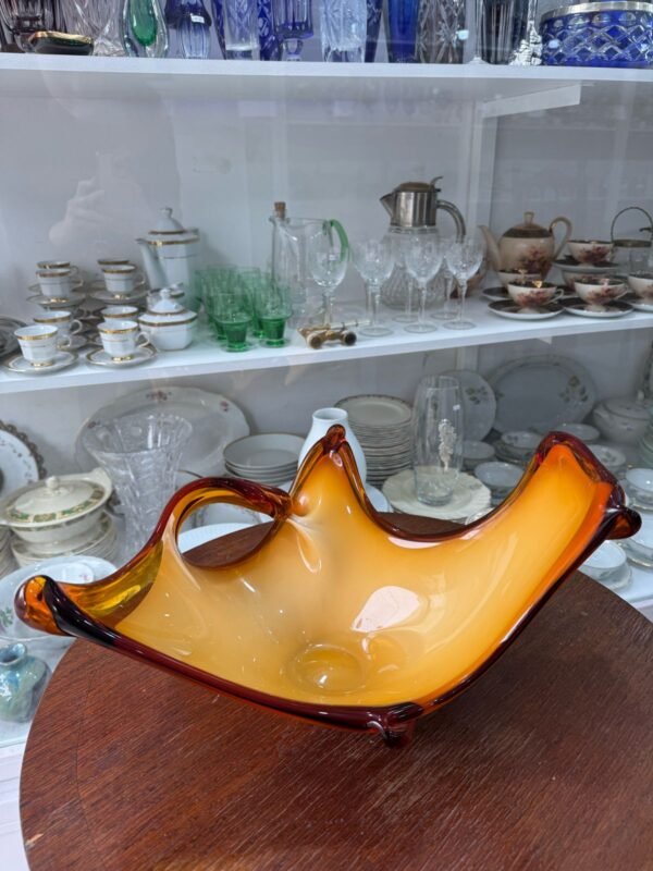 Centro de mesa de cristal de murano naranja