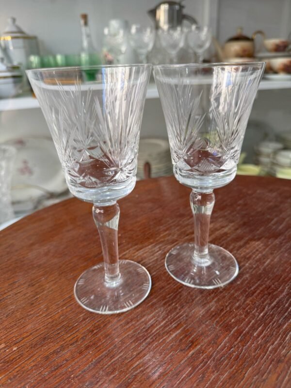Set de 2 copas de cristal súper tallado para vino