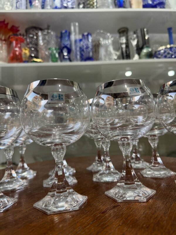 Juego de 12 copones cristal con guarda en plata blanca - Image 3
