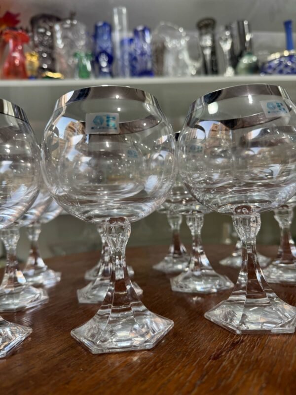 Juego de 12 copones cristal con guarda en plata blanca nuevas sin uso - Image 2