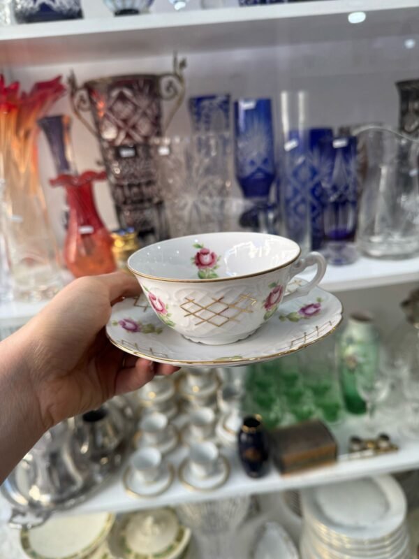 Dúo de té porcelana checoslovaca - Image 2