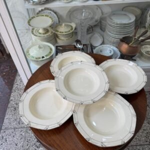 Juego de 6 platos hondos ingleses ART-DECO Alfred Meakin