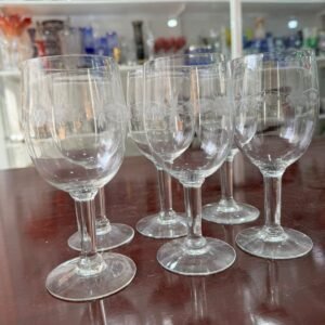 Juego de 6 copas grabadas al ácido