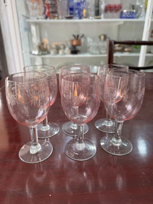 Juego de 6 copas rosas
