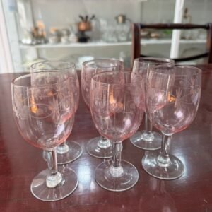 Juego de 6 copas rosas