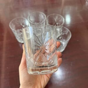 Juego de 6 vasos de cristal súper tallados