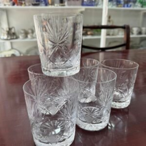 Juego de 6 vasos de cristal súper tallados