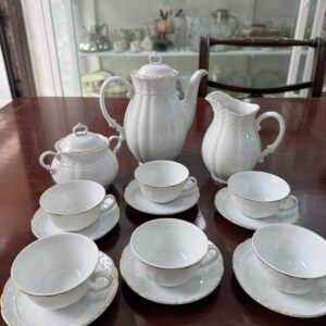 Juego de café porcelana verbano con oro