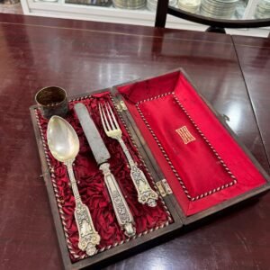 Set de cubiertos 4 piezas muy antiguo plata 800