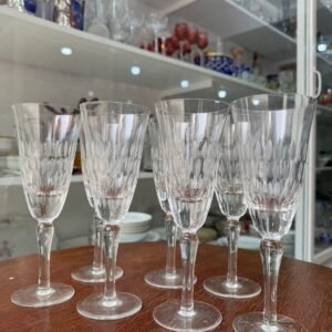 Juego de 7 copas de cristal súper tallado para agua o vino