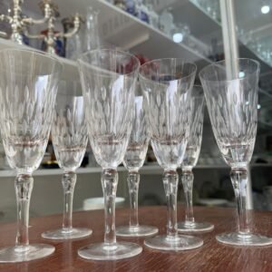 Juego de 7 copas de cristal súper tallado para agua o vino