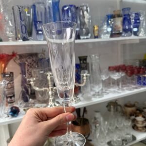 Juego de 12 copas de cristal tallado para champagne
