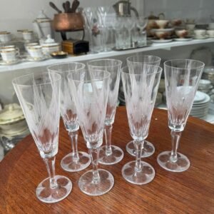 Juego de 7 copas de cristal súper tallado para agua o vino