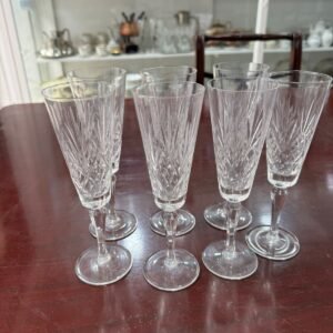 Juego de 7 copas de cristal súper tallado para agua o vino