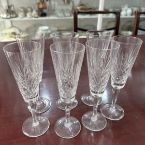 Juego de 7 copas de cristal súper tallado para agua o vino