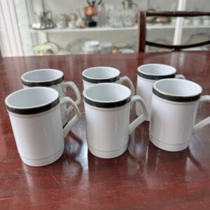 Juego de 6 tazas jarritos porcelana tsuji