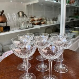 Juego de 8 copas para brindis cristal súper tallado