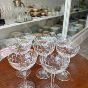 Juego de 8 copas para brindis cristal súper tallado