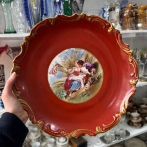 Plato porcelana italiana pintado a mano L.VALET
