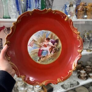 Plato porcelana italiana pintado a mano L.VALET