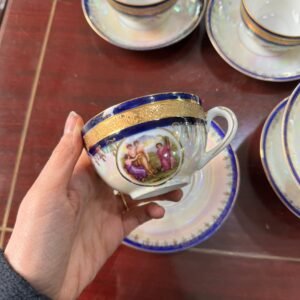 Juego de 6 dúos de café porcelana alemana