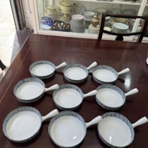 Juego de 9 cazuelas con mango porcelana CASTRO GALICIA ESPAÑA