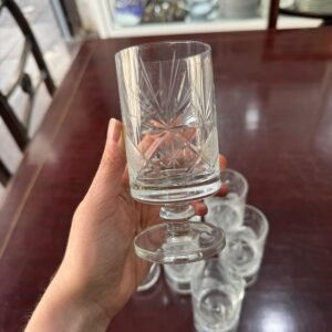 Juego de 8 copas de cristal súper tallado para vino