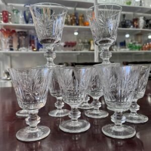 Juego de 10 copas de cristal súper tallado