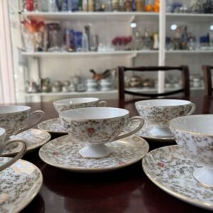 Juego de 6 dúos de té porcelana tsuji pintado a mano