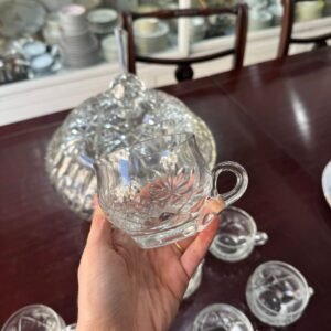 Ponchera con 8 tazas cristal súper tallado