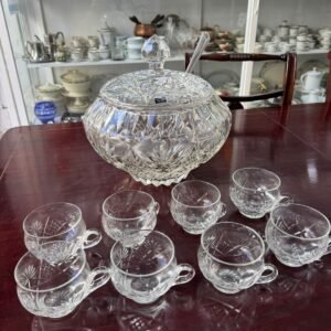 Ponchera con 8 tazas cristal súper tallado