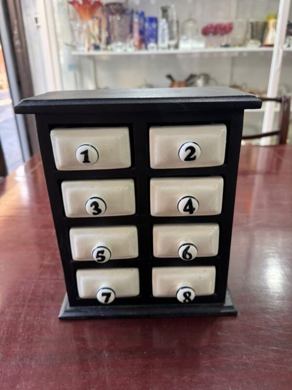 Cajonera de madera con estantes de ceramica petit ideal para guardar hierbas