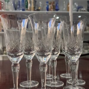 Juego de 8 copas para agua o vino cristal súper tallado