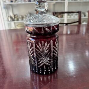 Bombonera o caramelera cristal súper tallado rubí
