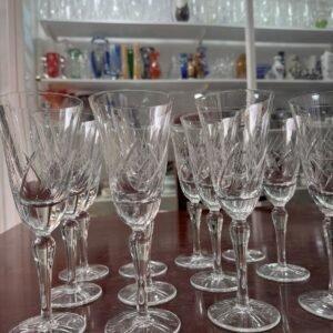 Juego de 12 copas de cristal súper tallado para agua o vino