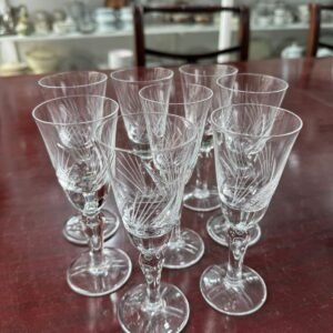 Juego de 8 copas para oporto o licor de cristal súper tallado