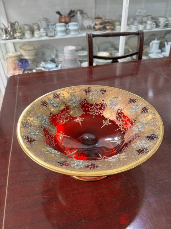 Frutera de cristal de murano veneciano pintado a mano con oro - Image 10