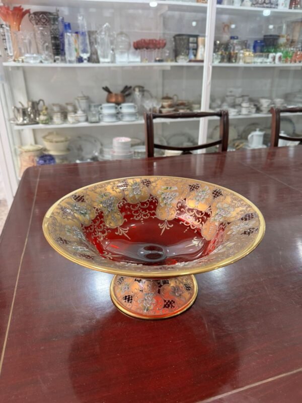 Frutera de cristal de murano veneciano pintado a mano con oro - Image 4