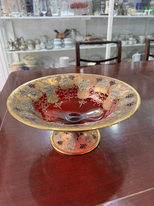 Frutera de cristal de murano veneciano pintado a mano con oro - Image 3
