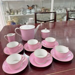 Juego de té rosa porcelana verbano