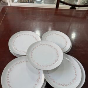 Juego de 12 platos de postre porcelana tsuji con rosas