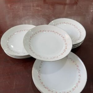 Juego de 12 platos hondos porcelana tsuji con rosas