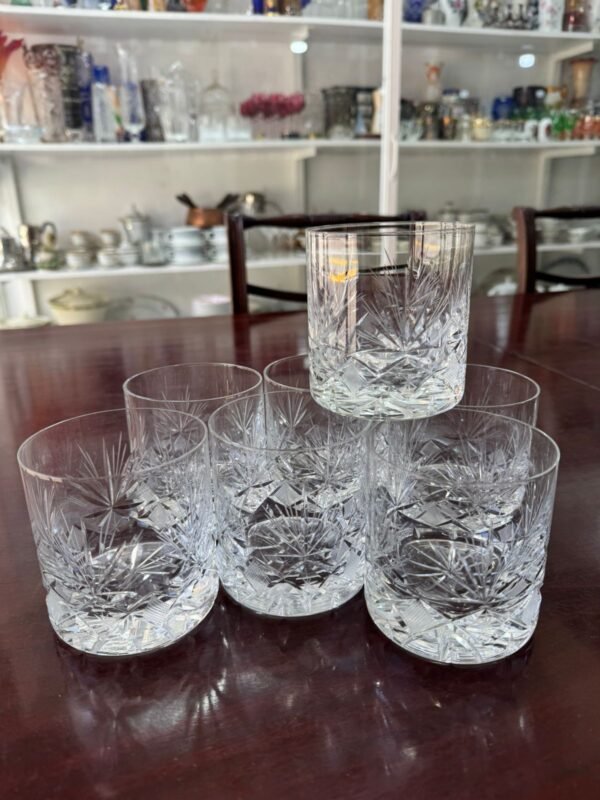 Juego de 7 vasos de cristal súper tallado - Image 5