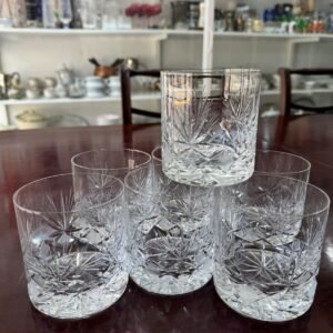 Juego de 7 vasos de cristal súper tallado