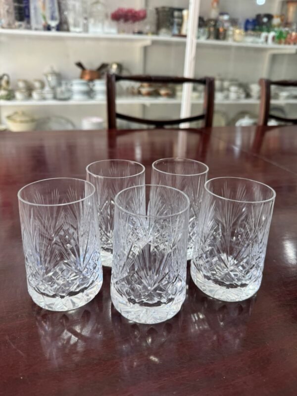 Set de 5 vasos de cristal súper tallado - Image 4