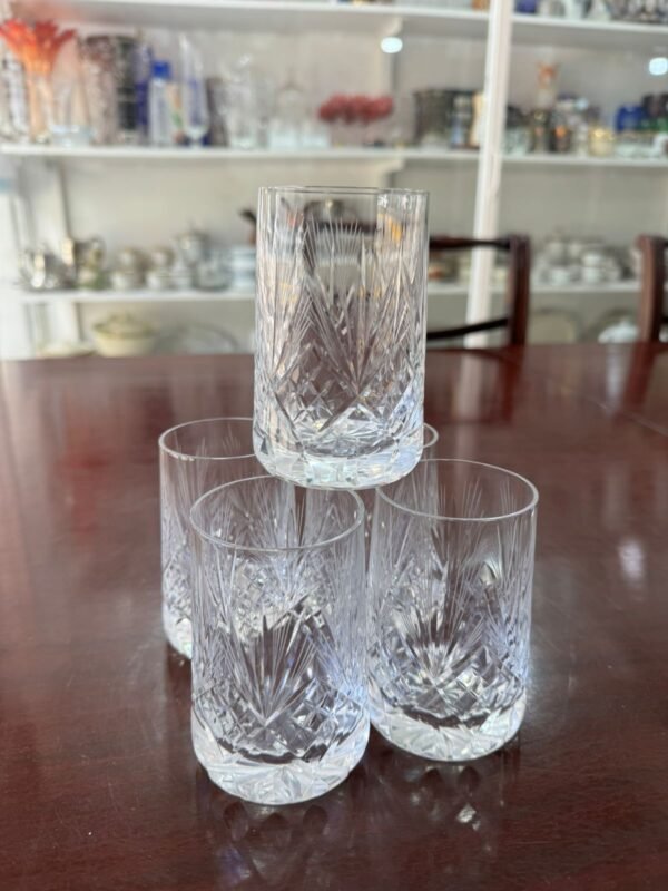 Set de 5 vasos de cristal súper tallado - Image 5