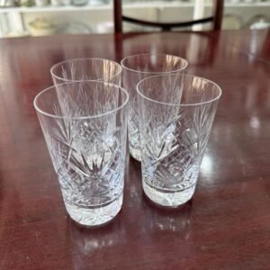 Set de 4 vasos de cristal súper tallado