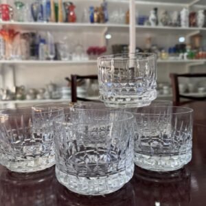 Juego de 8 vasos de cristal súper tallado para whisky