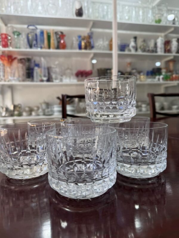 Juego de 8 vasos de cristal súper tallado para whisky